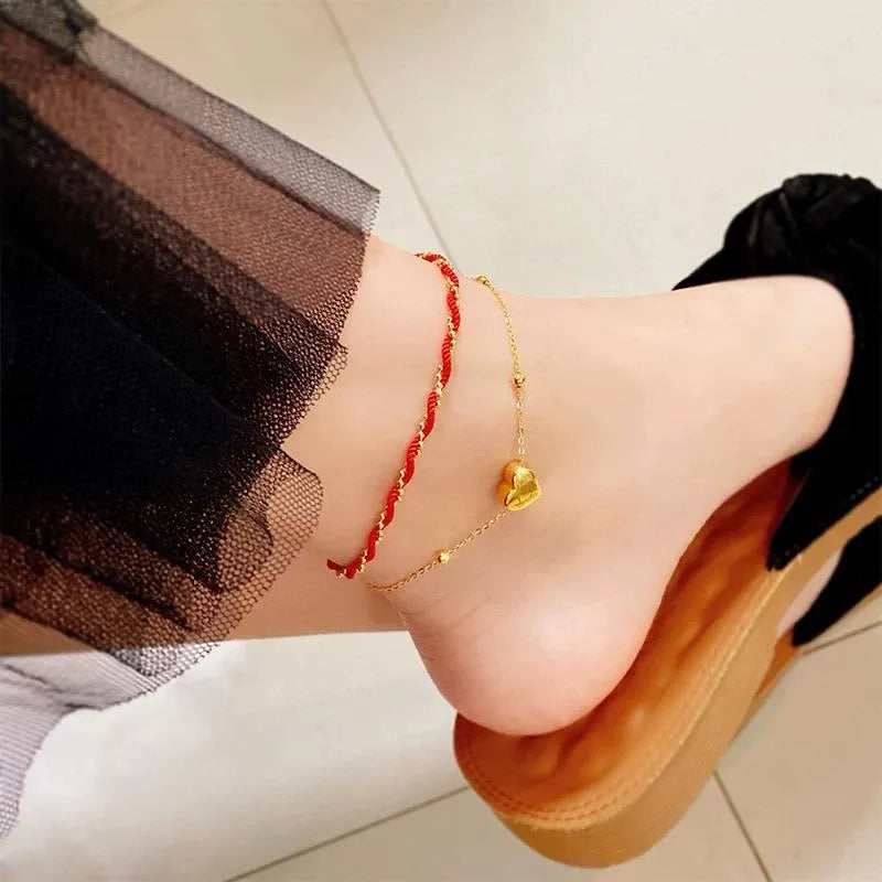 Stainless Steel Heart Bracelet plus Anklate Cosmia