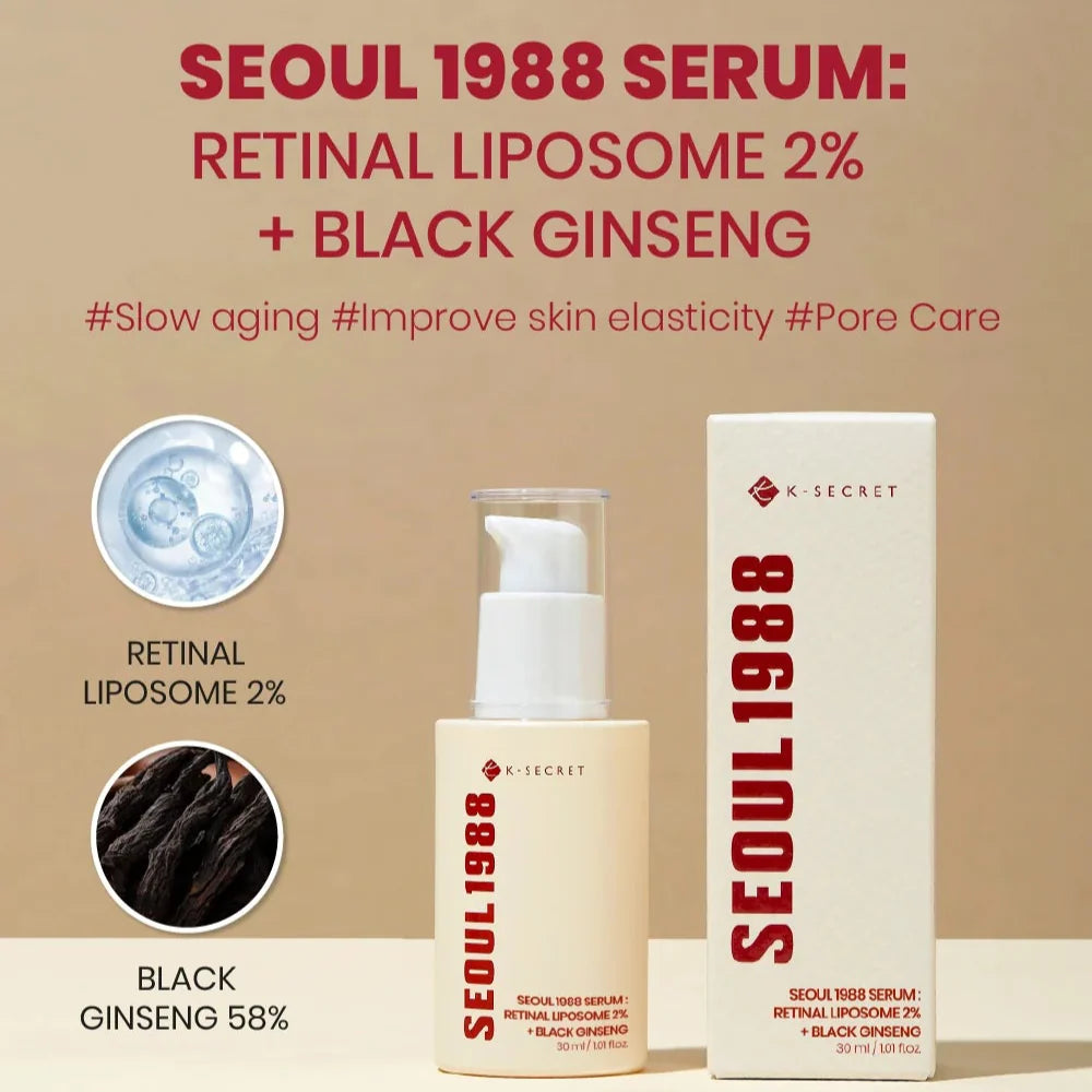 KSecret - Seoul 1988 Serum: Retinal Liposome 2% + Black Ginseng - 30ml K-Secret