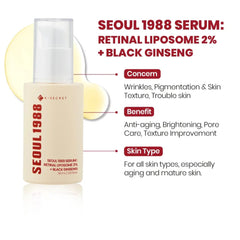KSecret - Seoul 1988 Serum: Retinal Liposome 2% + Black Ginseng - 30ml K-Secret