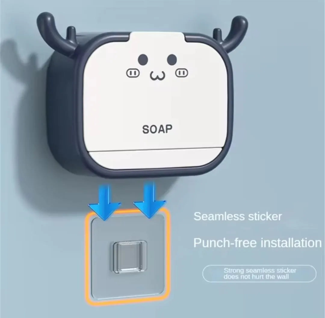 Cartoon Wall Mounted Soap Holder with Drain Drawer Cosmia.pk
