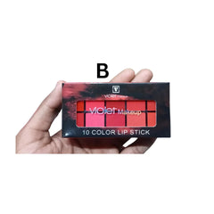 Violet 10 Color Lipstick Palette Violet