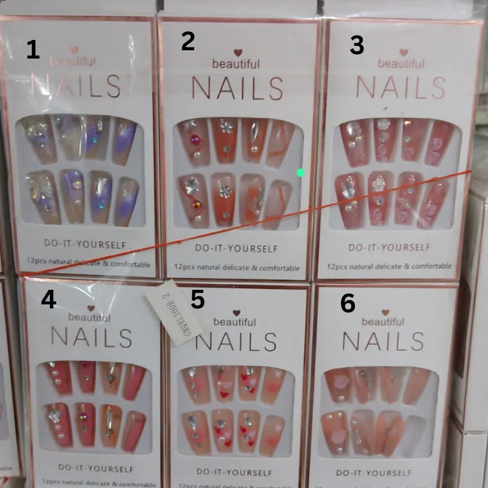 Beautiful Nails Press-on Artificial Nails - 12 Pcs Beautiful