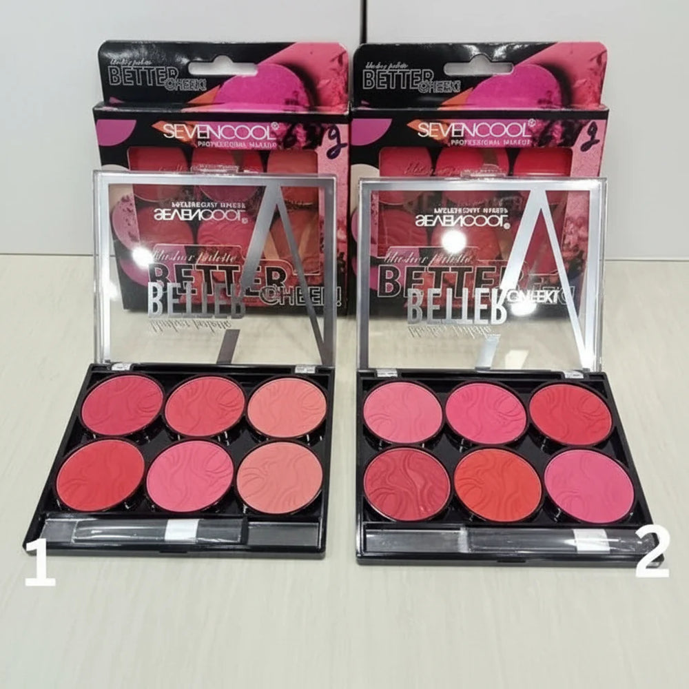 Seven Cool Better Cheek Blusher Palette - 6 Colors Seven Cool