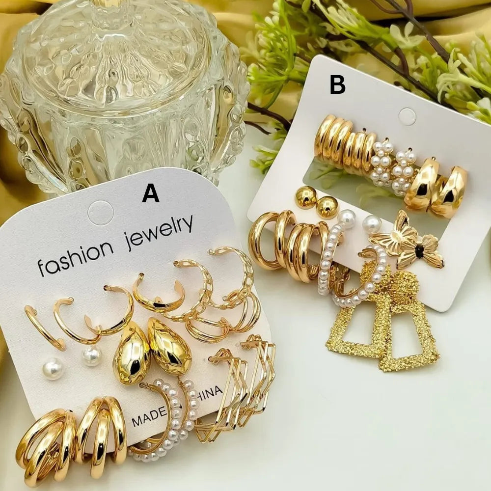 New Combo Pair Earrings Card - Set Of 9 Cosmia
