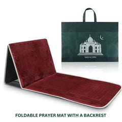 Turkish Style Foldable Prayer Rug With Back Support – Soft Padded Cosmia.pk