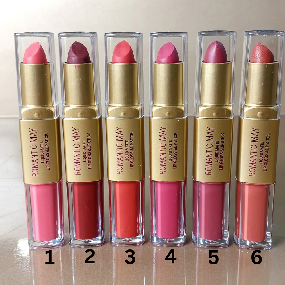 Romantic May Professional 2-in-1 Lipstick with Gloss & Liquid Matte Romantic May