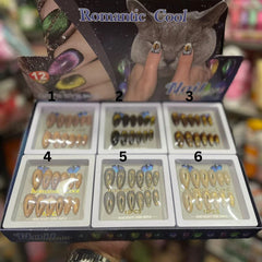 Romantic Cool Cat's Eye Press On Gel Nails - 12 Pcs ( Each ) Romantic Cool