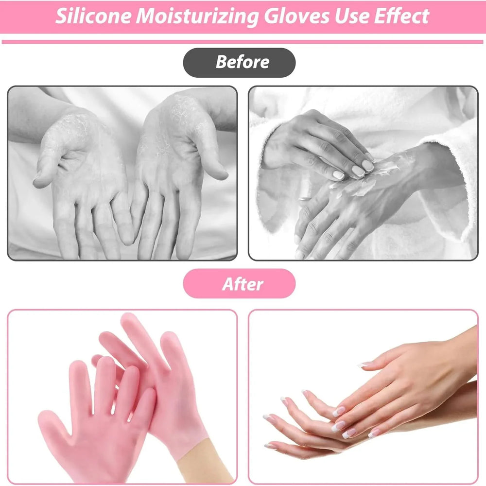 1 Pair Reusable Gel Silicone Hand Gloves Cosmia.pk