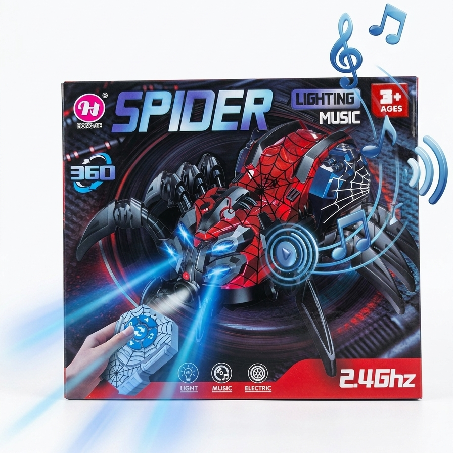 Remote Control Spider Toy – 2.4GHz RC Spider with Lights, Music & Cosmia.pk