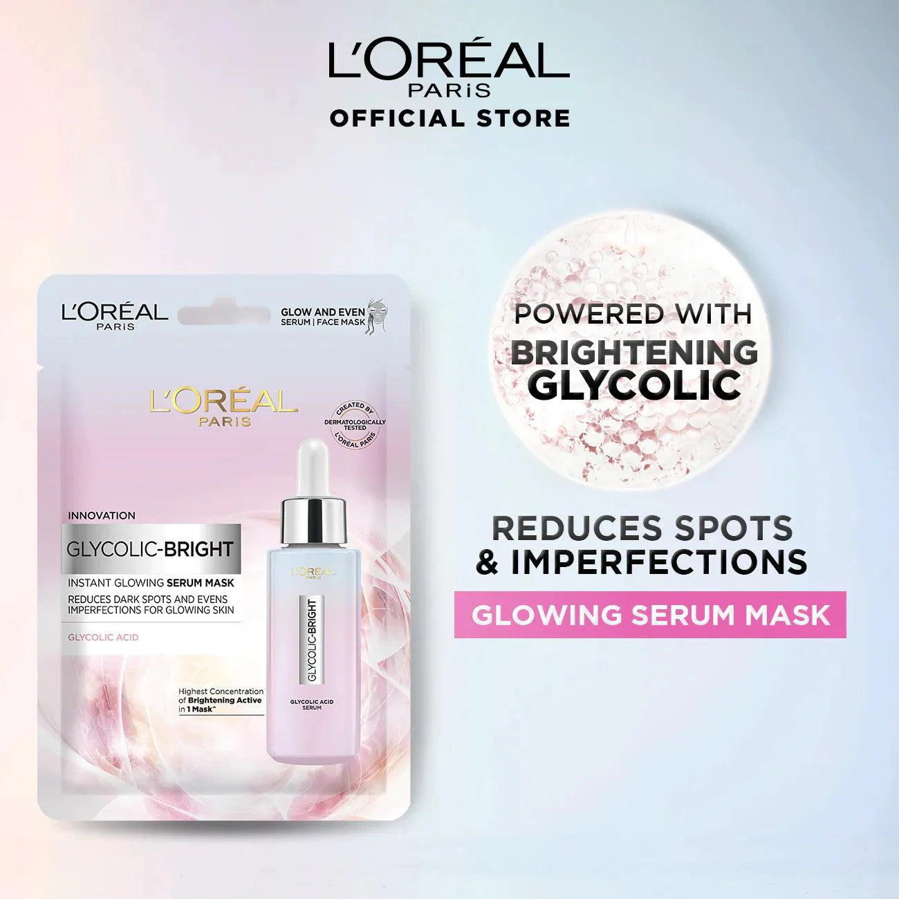Loreal Paris Glycolic Bright Instant Glowing Serum Mask Loreal Paris