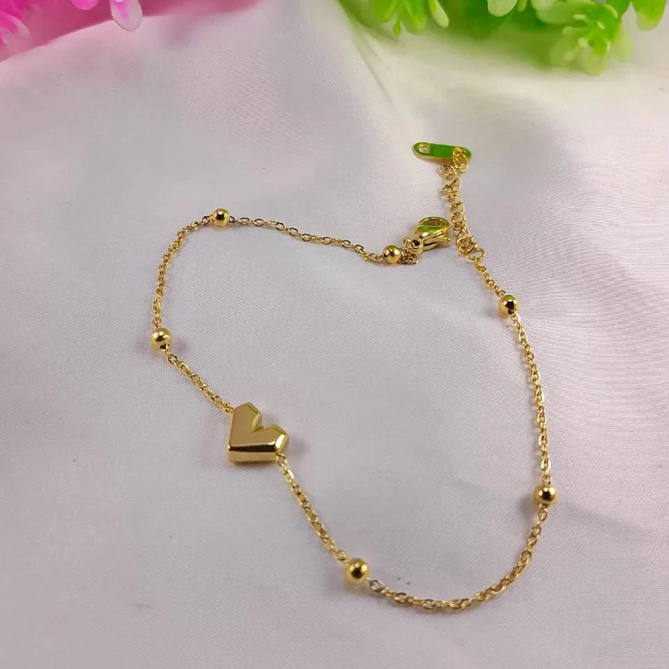 Stainless Steel Gold Plated Heart Chain Cosmia