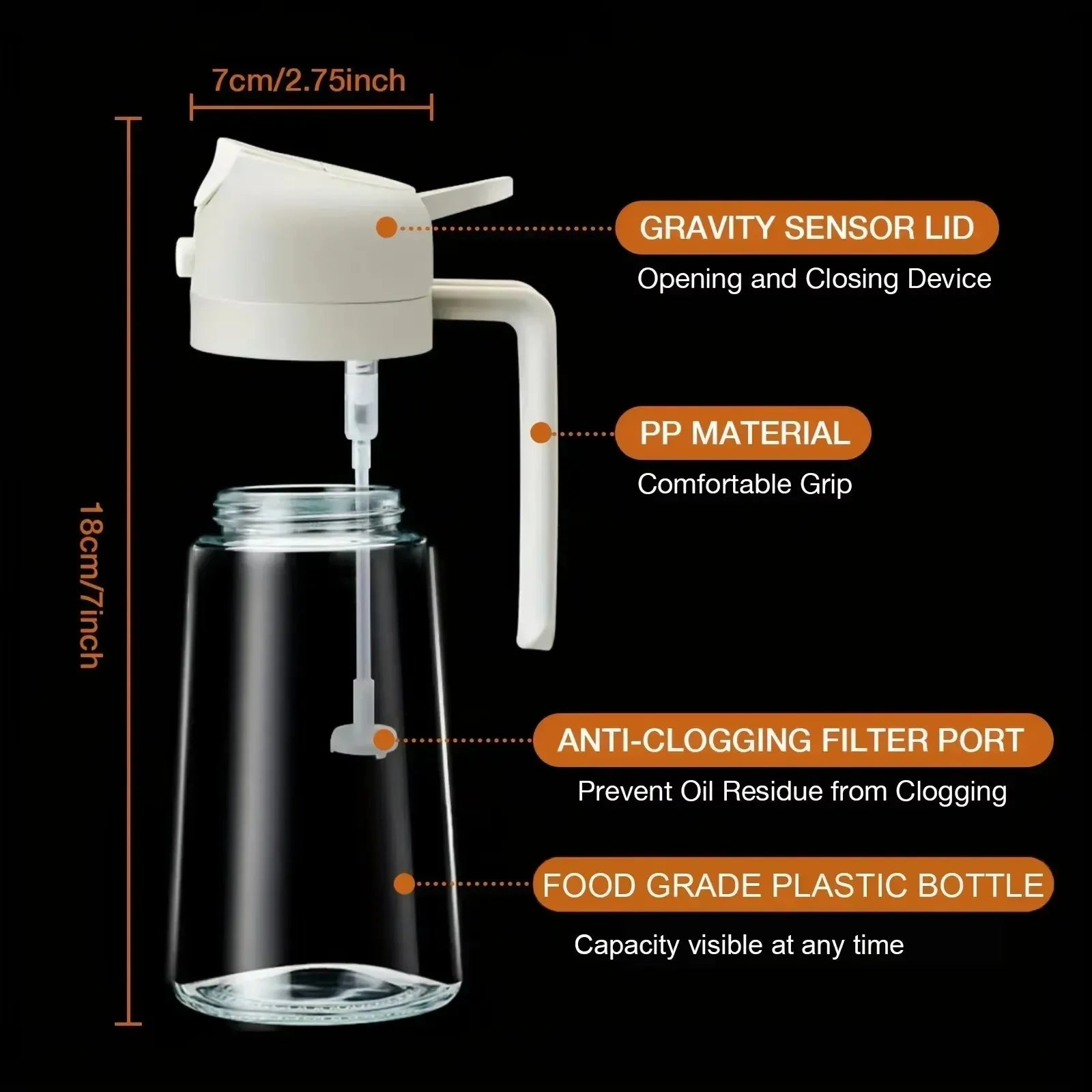 Kitchen Glass Oil Sprayer Bottle - 470ml Cosmia.pk