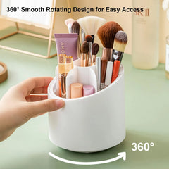 360° Rotating Makeup Brush Organizer with Dustproof Lid Cosmia.pk