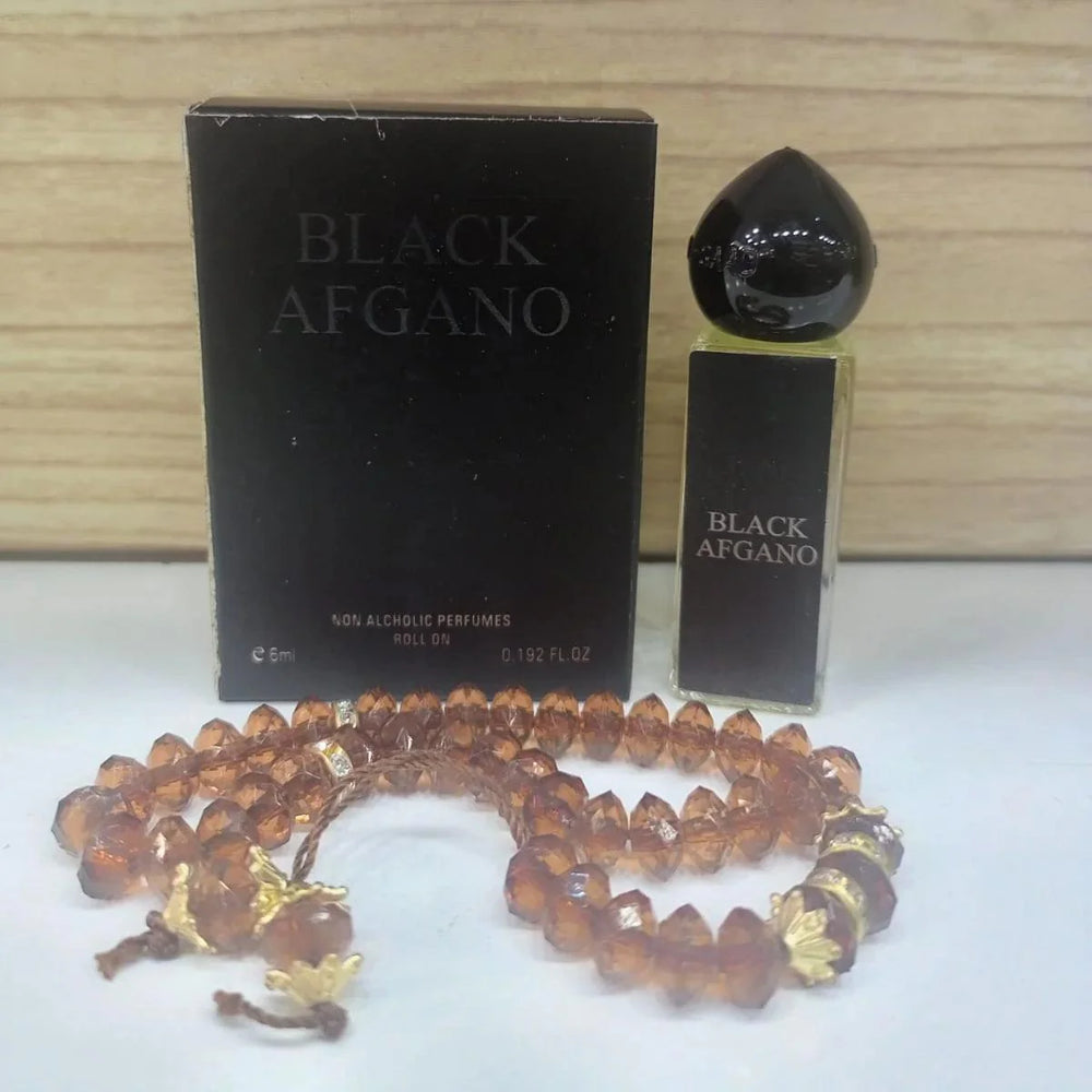 Black Afghano Attar By Oudh Al Makkah with Tasbeeh - 6ml Black Afghano