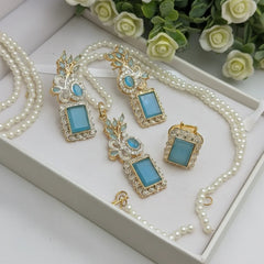 Zircon Combo Party Set – High Quality Rectangle Shape Jewelry Cosmia