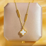Stainless Steel Clover Double Side Chain Locket – Each