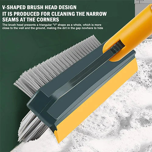 2-in-1 Rotatable Floor Scrub Brush & Rubber Squeegee Wiper Cosmia.pk