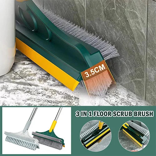 2-in-1 Rotatable Floor Scrub Brush & Rubber Squeegee Wiper Cosmia.pk