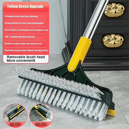 2-in-1 Rotatable Floor Scrub Brush & Rubber Squeegee Wiper Cosmia.pk