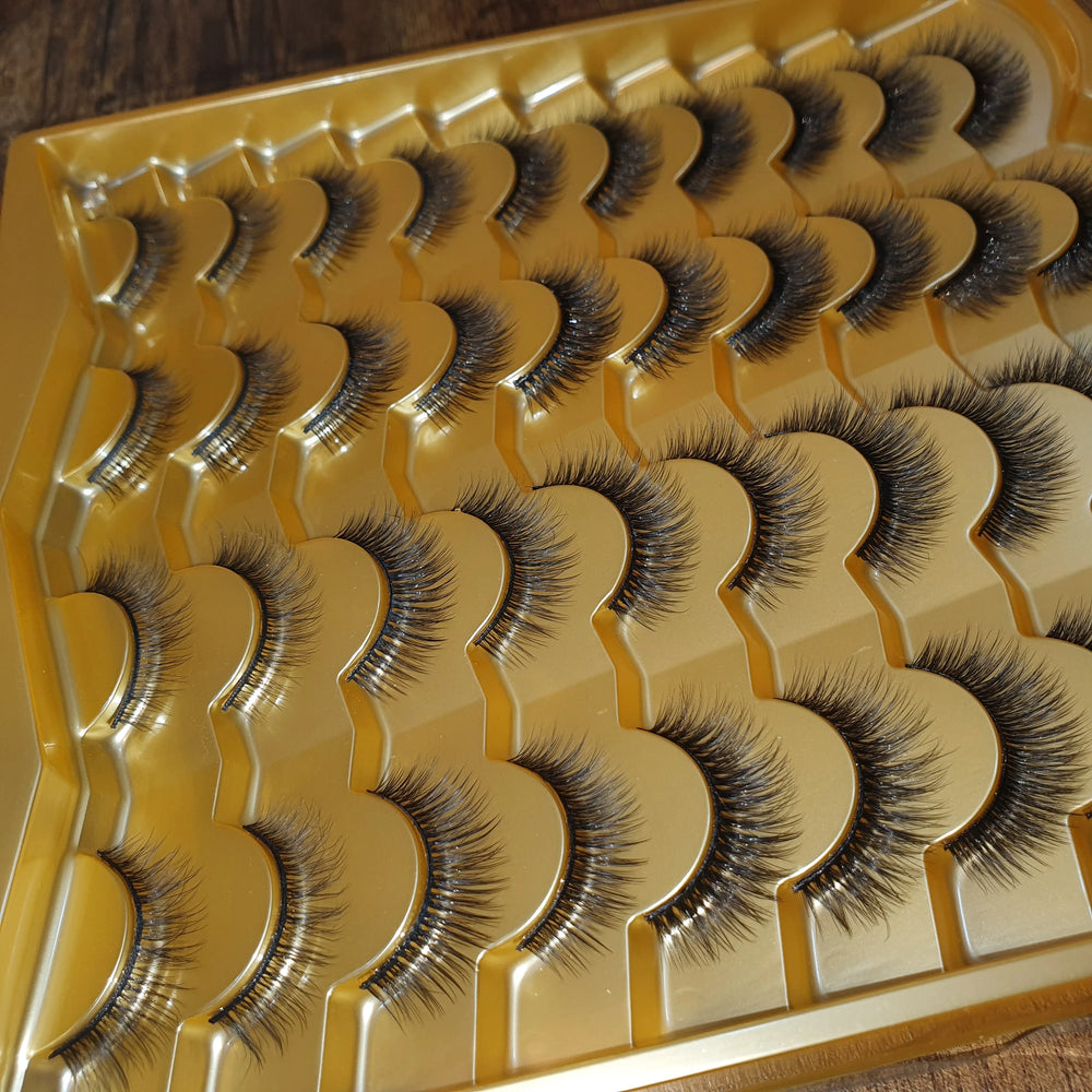 20 pairs 100% super HANDMADE Heavy & Simple Look Lashes Cosmia.pk