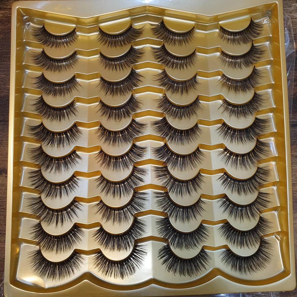 20 pairs 100% super HANDMADE Heavy & Simple Look Lashes Cosmia.pk