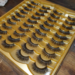 20 pairs 100% super HANDMADE Heavy & Simple Look Lashes Cosmia.pk