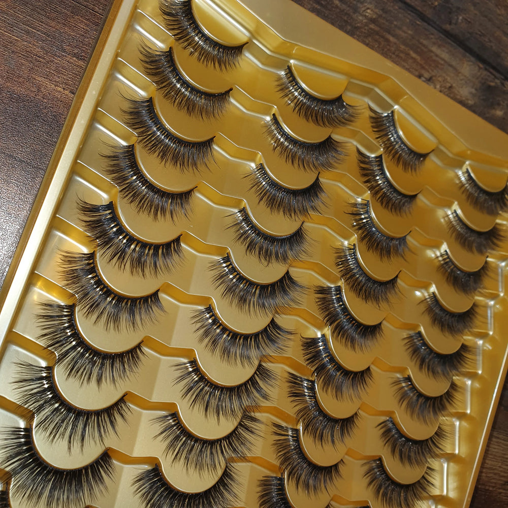 20 pairs 100% super HANDMADE Heavy & Simple Look Lashes Cosmia.pk
