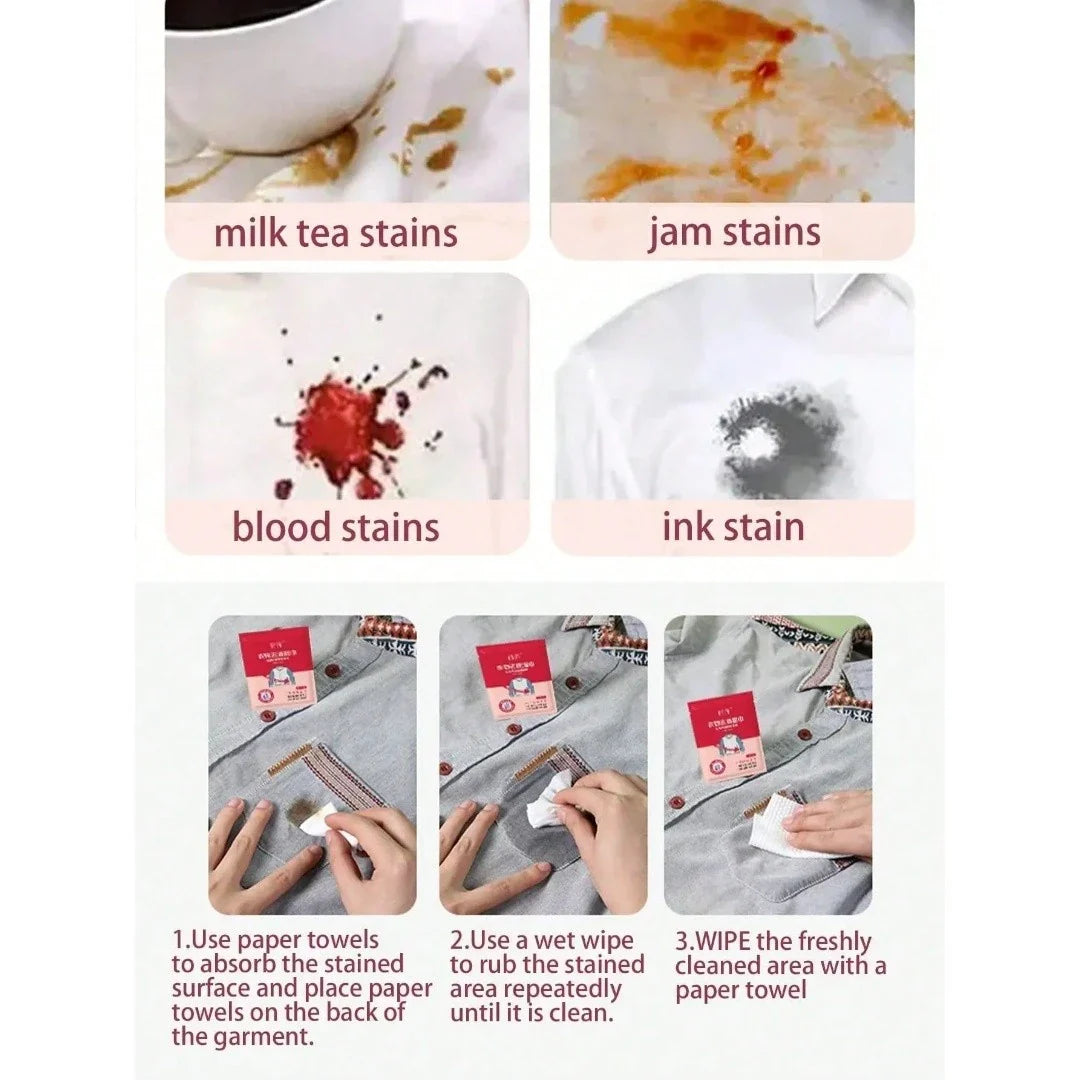 Portable Clothes Stain Remover Wet Wipes Cosmia.pk