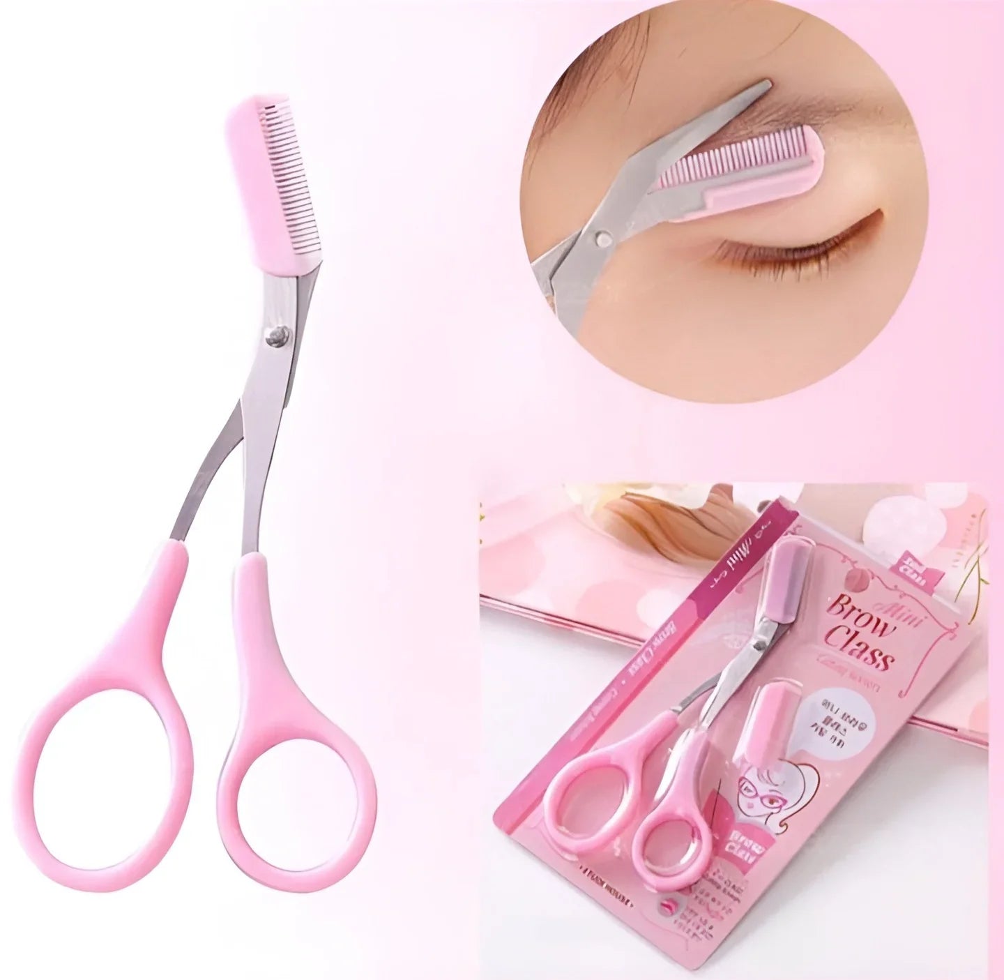 Eyebrow Scissors with Comb - Each Cosmia.pk