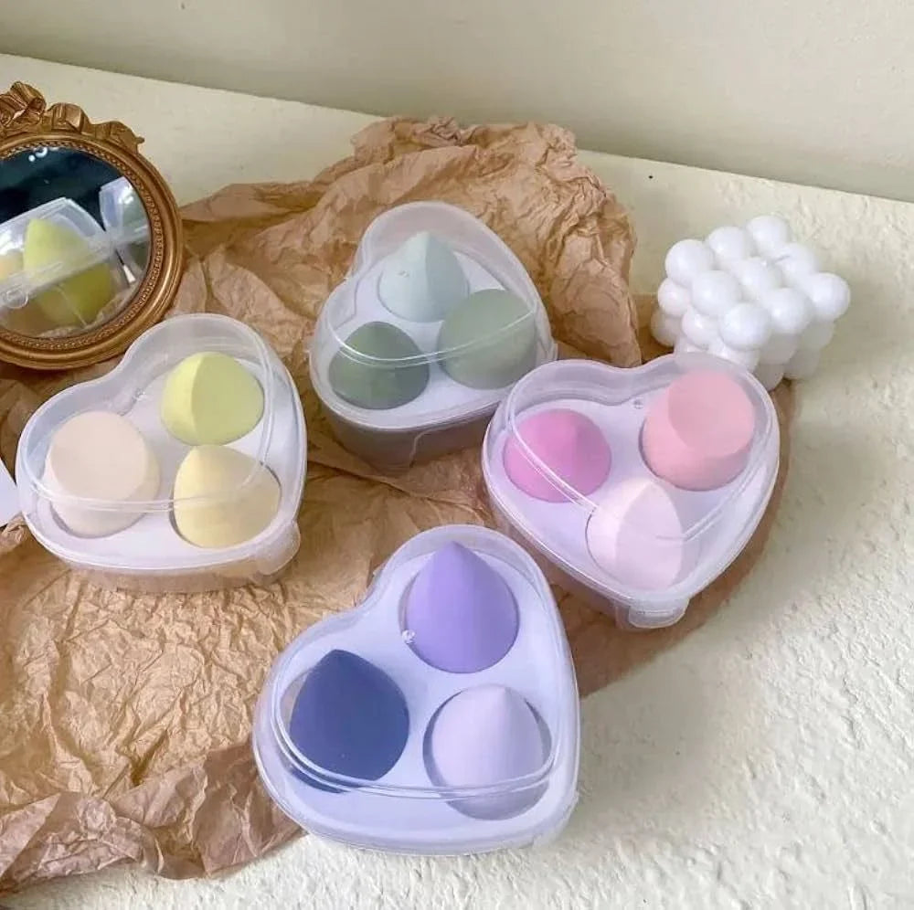 Romantic Charm Beauty Blender Makeup Sponge Set - 3 Pcs Cosmia.pk