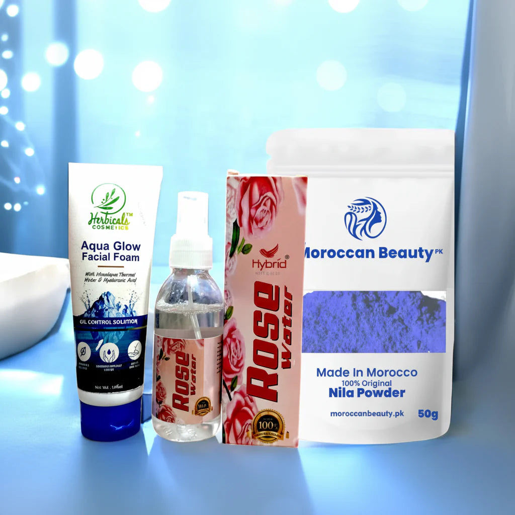 3-in-1 Facial foam, rose water, and Nila powder Cosmia.pk