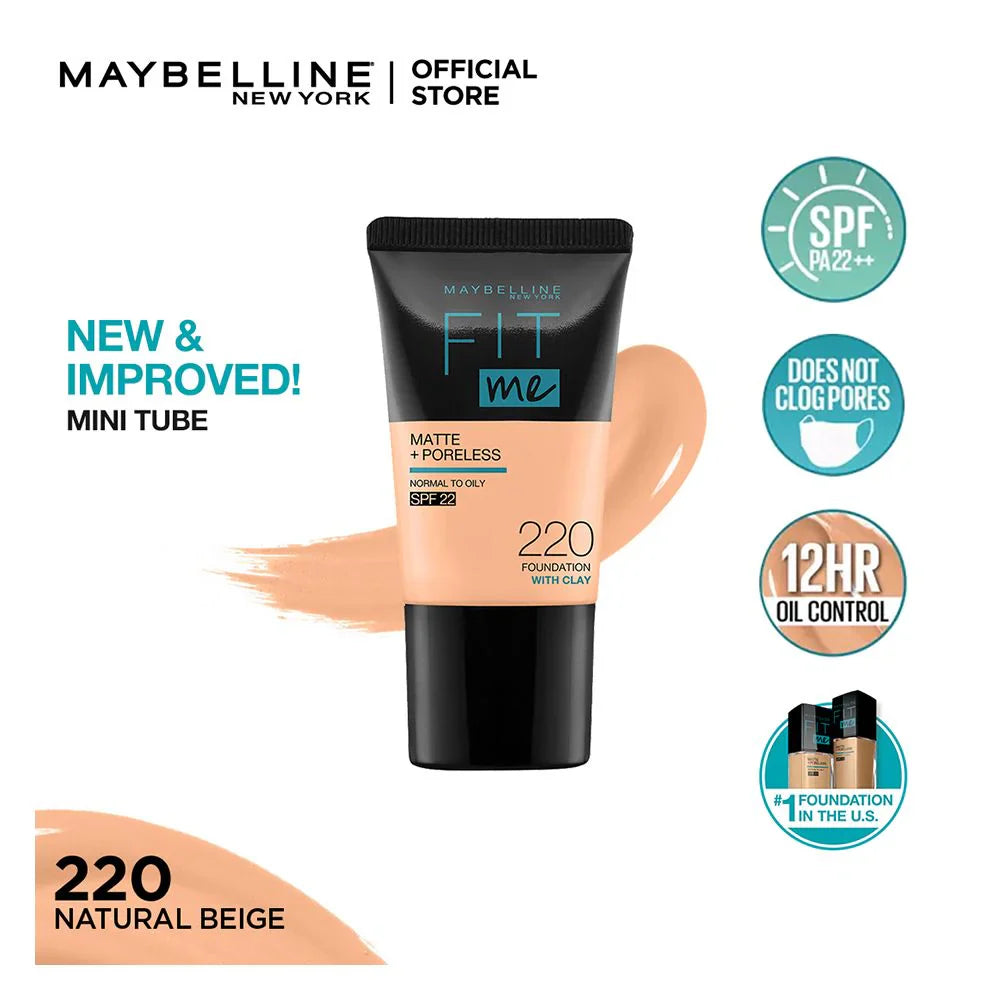 Original Maybelline - Fit Me Liquid Foundation Matte & Poreless Mini Tube Maybelline