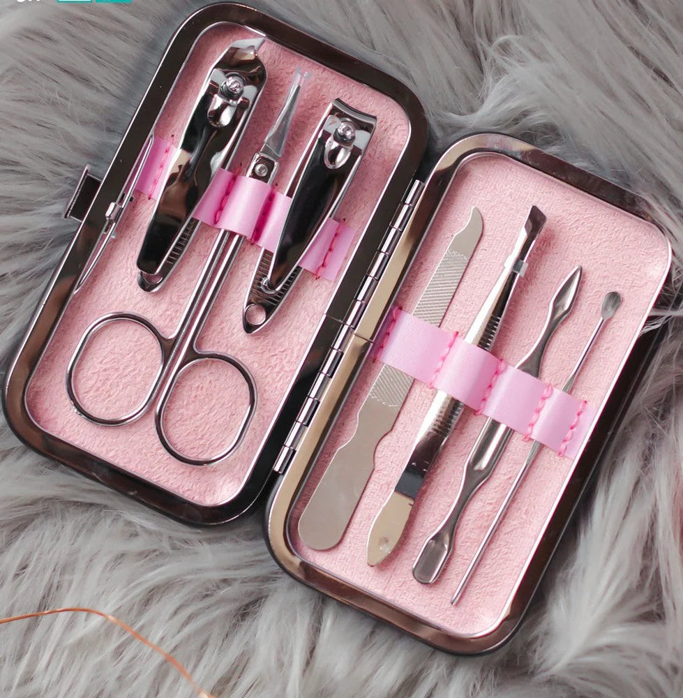 Luxury 7-in-1 Stainless Steel Manicure Pedicure Grooming Kit Cosmia.pk