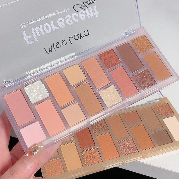 Miss Lara Fluorescent Eyeshadow Palette - 16 Colors Miss Lara