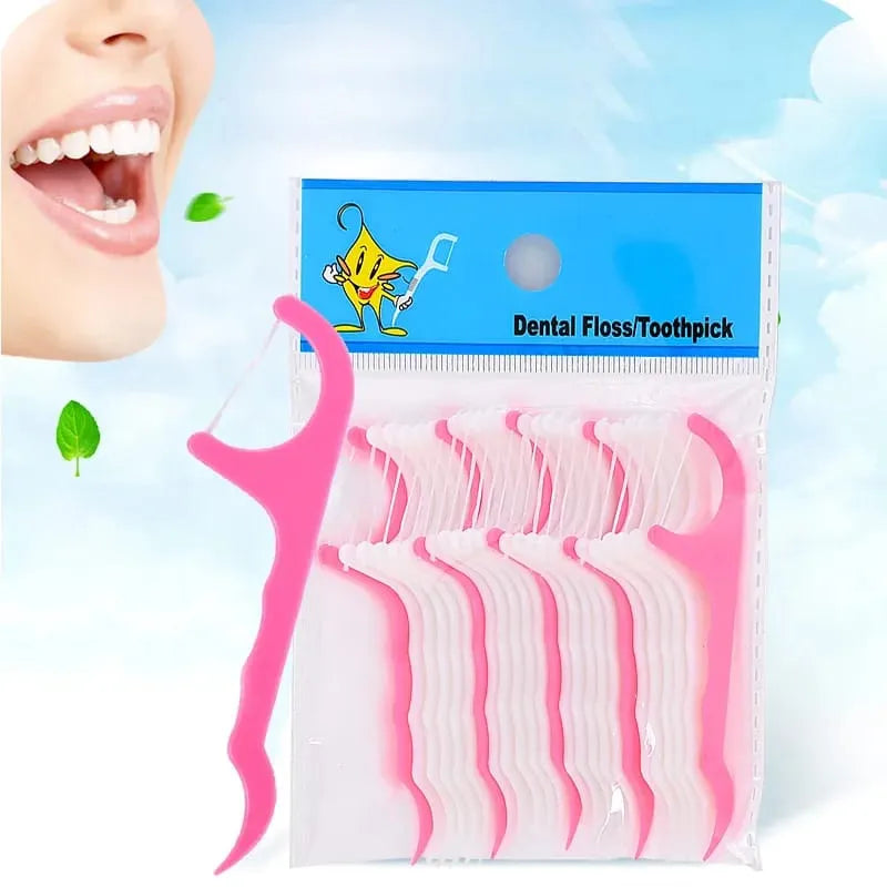 Disposable Floss Dental Cleaning Toothpick Stick - 25pcs Cosmia.pk