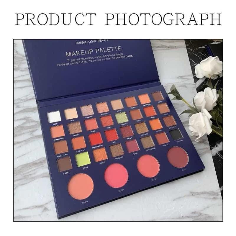 36 Colors Eyeshadow + 4 Blusher CVB Makeup Pallete CVB