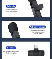 Portable Wireless Mic - Wireless Lavalier Microphone Cosmia.pk