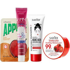 New Pack of 4 Red deal Face Wash & Tooth paste OR Facial Mask & Soothing Gel skin care series Cosmia