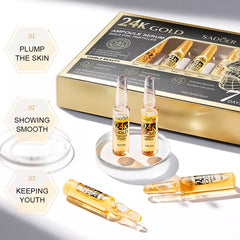 Sadoer 7Pcs Repair Tender Skin 24k Gold Ampoule Face Serum Sadoer