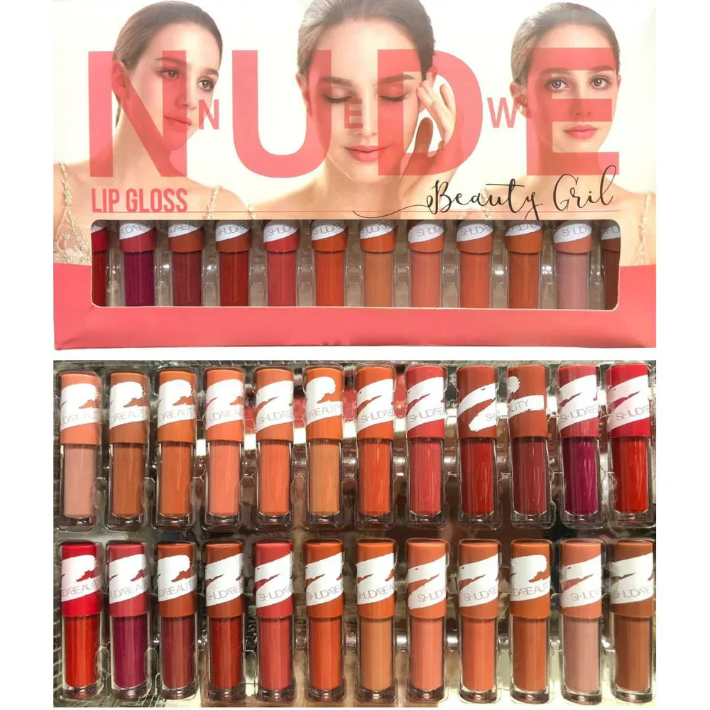 New Nude Beauty Girl 24Pcs Lipgloss Tray Beauty girl