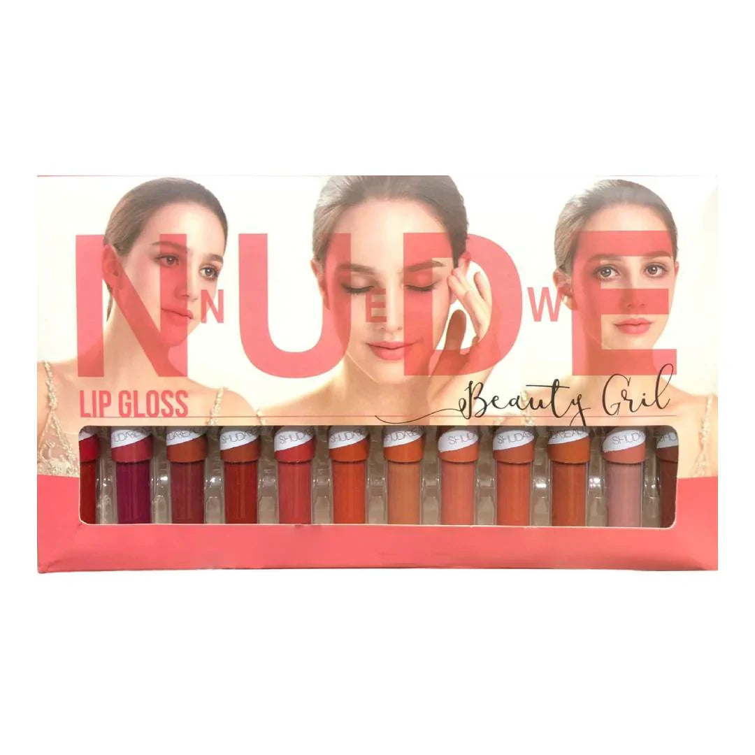 New Nude Beauty Girl 24Pcs Lipgloss Tray Beauty girl