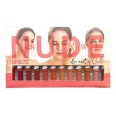 New Nude Beauty Girl 24Pcs Lipgloss Tray Beauty girl