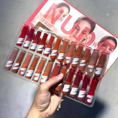 New Nude Beauty Girl 24Pcs Lipgloss Tray Beauty girl