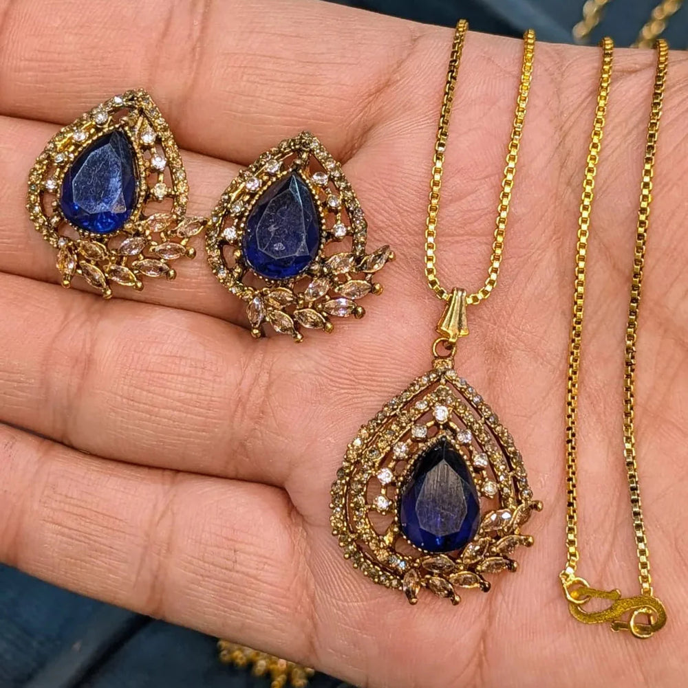Zircon Locket Set – Locket & Earrings Cosmia