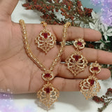 Zircon Necklace Set – Necklace, Earrings & Tikka