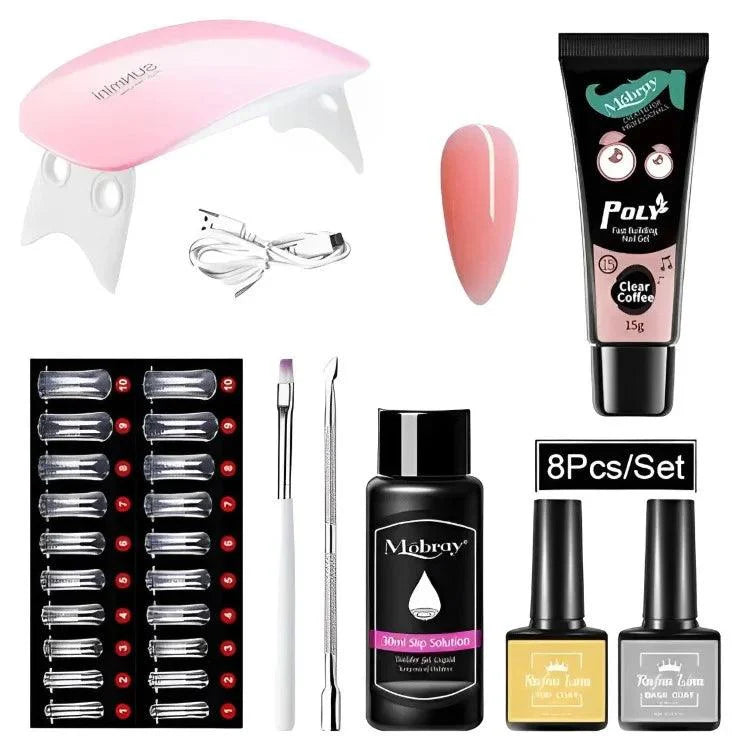 Nail Art UV Quick Extension Poly Gel Nail Kit Cosmia.pk