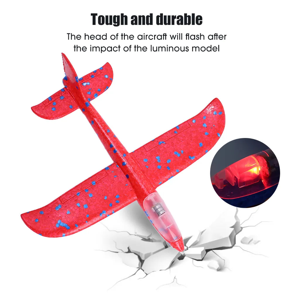 Airplane Launcher Toy - Foam Throwing Glider Plane with Catapult Gun Cosmia.pk