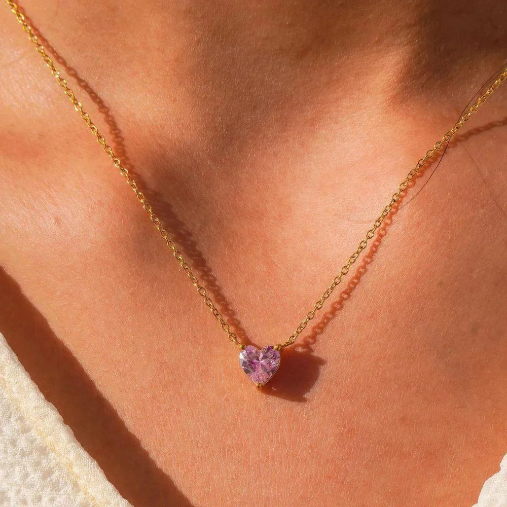 Stainless Steel Pink Heart Chain Cosmia