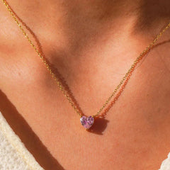 Stainless Steel Pink Heart Chain Cosmia