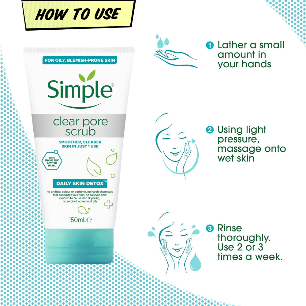 Simple Daily Skin Detox Pore Polishing Face Scrub - 150ml Simple